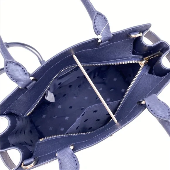 Kate Spade White and Navy Cherry Print Handbag - Picture 8 of 14